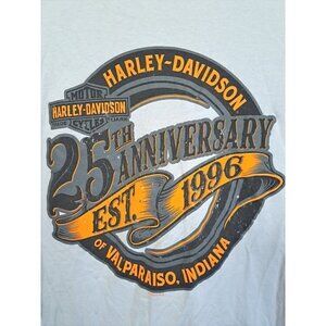 Harley-Davidson Women's M Blue T-Shirt Valparaiso, Indiana 25th Anniversary